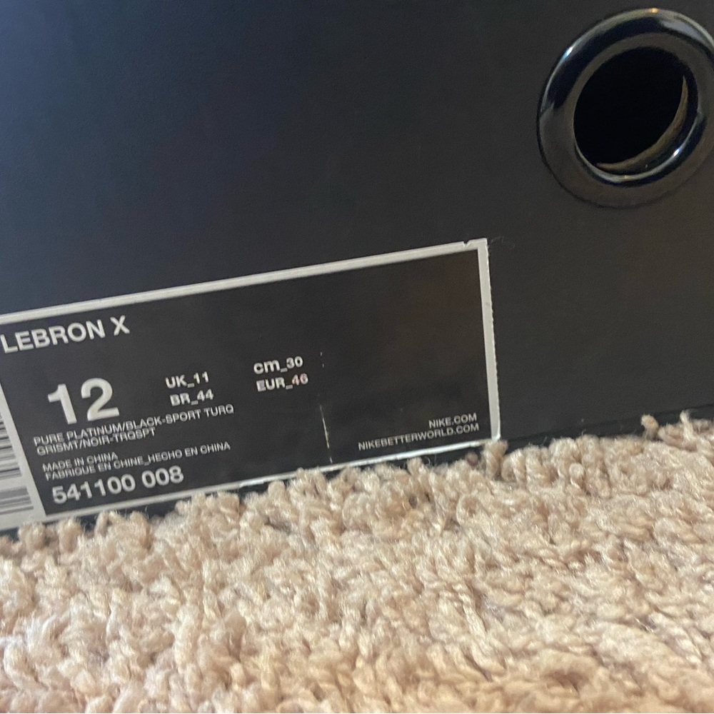 Size 12 - Nike LeBron 10 Pure Platinum